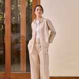 Isla Linen Relaxed Fit Shirt in Sand