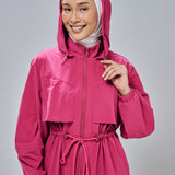 Megan Trench Windbreaker in Magenta