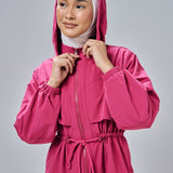 Megan Trench Windbreaker in Magenta