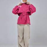Megan Trench Windbreaker in Magenta