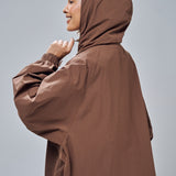 Thara Boxy Windbreaker in Dark Brown