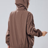 Noelle Batwing Windbreaker in Dark Brown