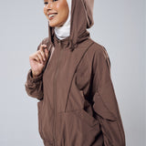Noelle Batwing Windbreaker in Dark Brown