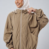 Noelle Batwing Windbreaker in Sage Green