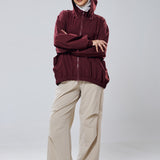 Noelle Batwing Windbreaker in Burgundy