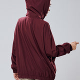 Noelle Batwing Windbreaker in Burgundy