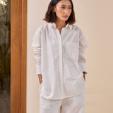 Isla Linen Relaxed Fit Shirt in Off-white