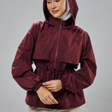 Megan Trench Windbreaker in Burgundy