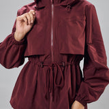 Megan Trench Windbreaker in Burgundy