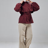 Megan Trench Windbreaker in Burgundy