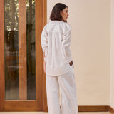 Isla Linen Relaxed Fit Shirt in Off-white