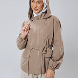 Neo Windbreaker Top in Brown