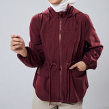 Neo Windbreaker Top in Burgundy