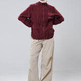 Neo Windbreaker Top in Burgundy