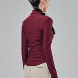 Ella Fitted Top in Burgundy