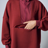 Chloe High Neck Athleisure Top in Burgundy