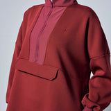 Chloe High Neck Athleisure Top in Burgundy