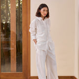 Isla Linen Relaxed Fit Shirt in Off-white