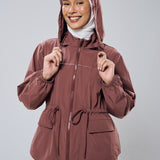 Neo Windbreaker Top in Rose Gold