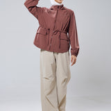 Neo Windbreaker Top in Rose Gold