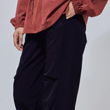 Ruby Pleated Track Pants in Black