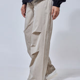 Ruby Pleated Track Pants in Khaki