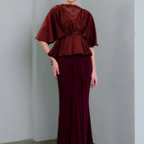 Nikita Kurung in Burgundy