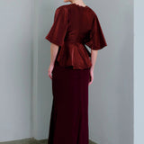 Nikita Kurung in Burgundy