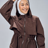 Megan Trench Windbreaker in Dark Brown