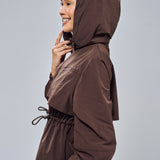 Megan Trench Windbreaker in Dark Brown