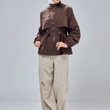 Megan Trench Windbreaker in Dark Brown