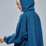 Thara Boxy Windbreaker in Teal Blue