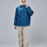 Thara Boxy Windbreaker in Teal Blue