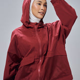 Thara Boxy Windbreaker in Maroon