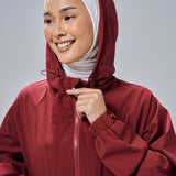 Thara Boxy Windbreaker in Maroon