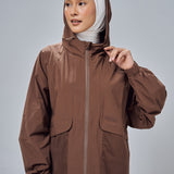 Thara Boxy Windbreaker in Dark Brown