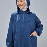 Clara Relaxed Fit Windbreaker in Teal Blue