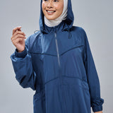 Clara Relaxed Fit Windbreaker in Teal Blue