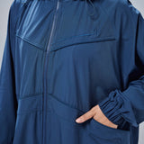 Clara Relaxed Fit Windbreaker in Teal Blue