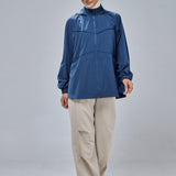 Clara Relaxed Fit Windbreaker in Teal Blue