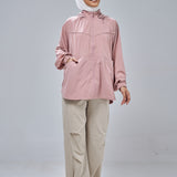 Clara Relaxed Fit Windbreaker in Dusty Pink