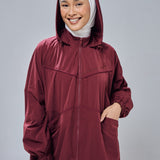 Clara Relaxed Fit Windbreaker in Burgundy