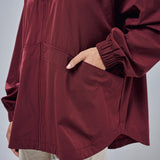 Clara Relaxed Fit Windbreaker in Burgundy