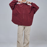 Clara Relaxed Fit Windbreaker in Burgundy