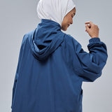 Clara Relaxed Fit Windbreaker in Teal Blue