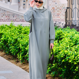 Natalia Hoodie Dress in Ash Green