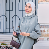 Natalia Hoodie Dress in Ash Green