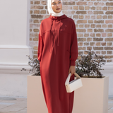 Natalia Hoodie Dress in Red