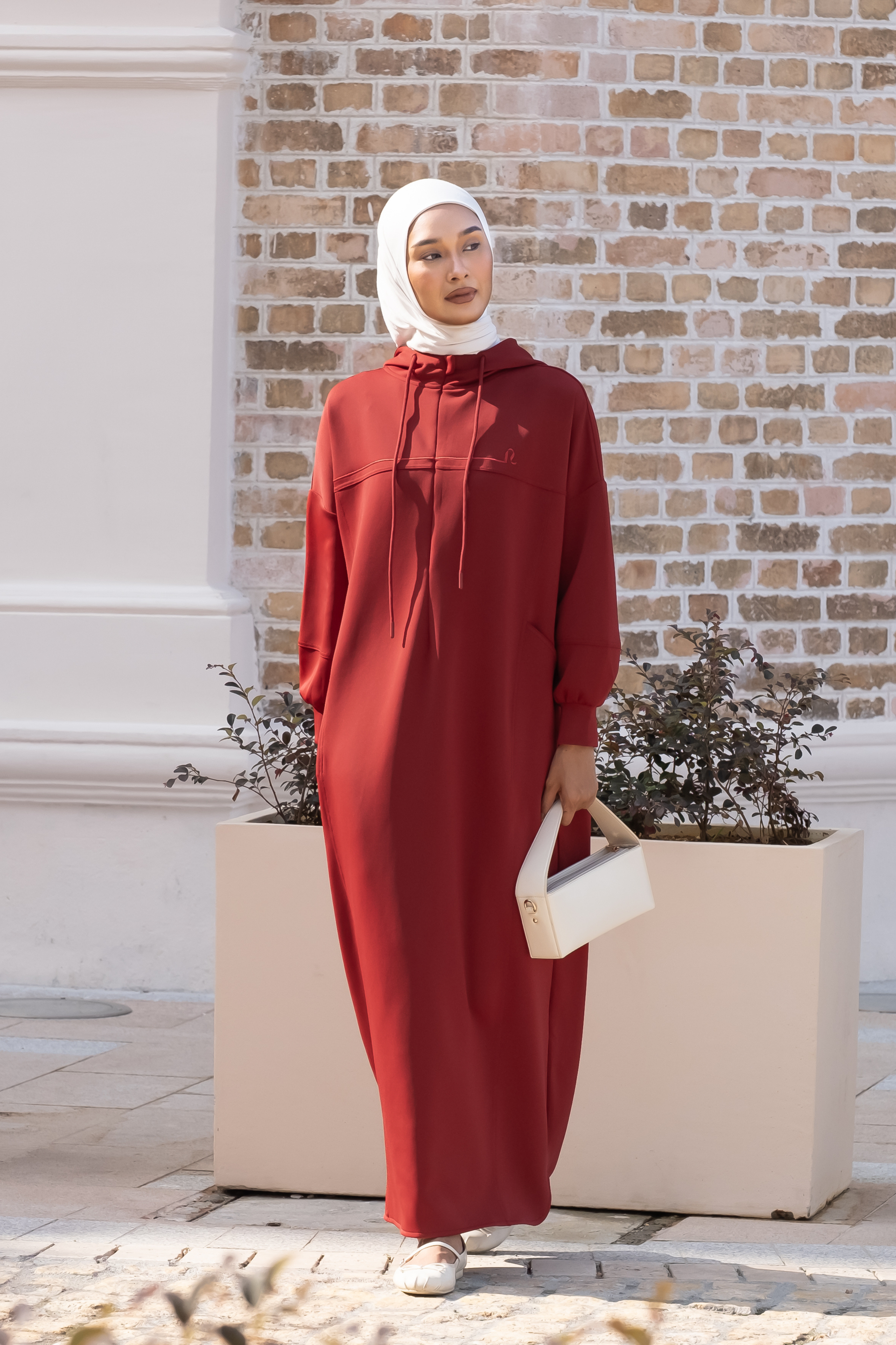 Natalia Hoodie Dress in Red – NADA