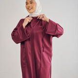 Naomi Hoodie Dress in Plum